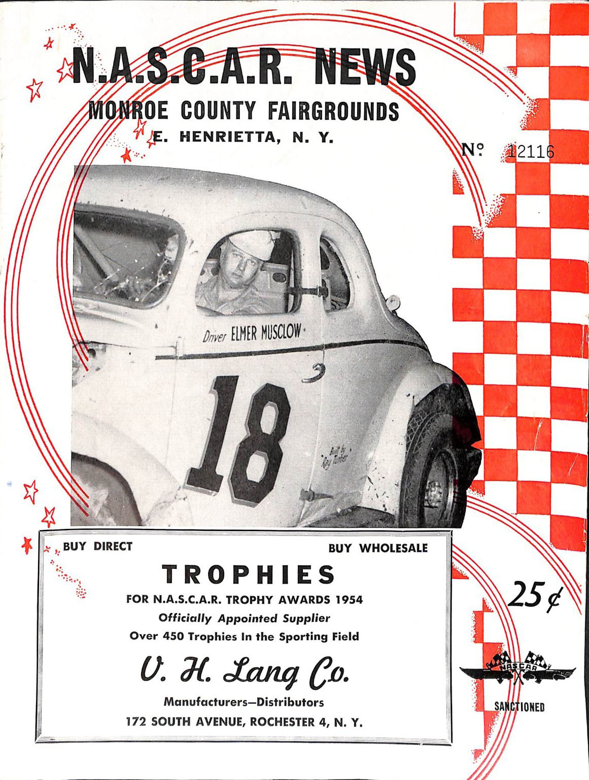 1954 NASCAR 100-mile championship program