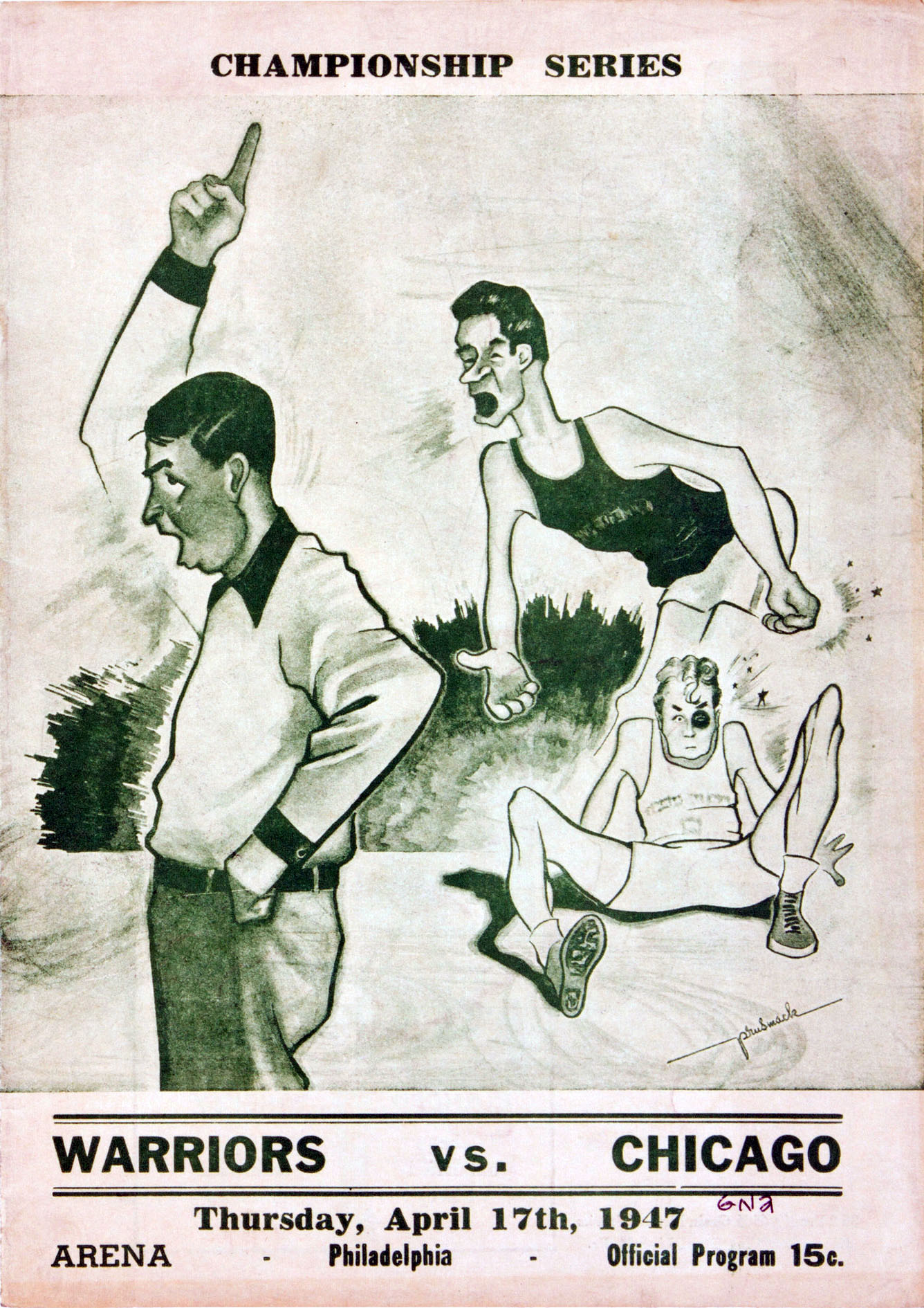 1947 Philadelphia Warriors playoff program
