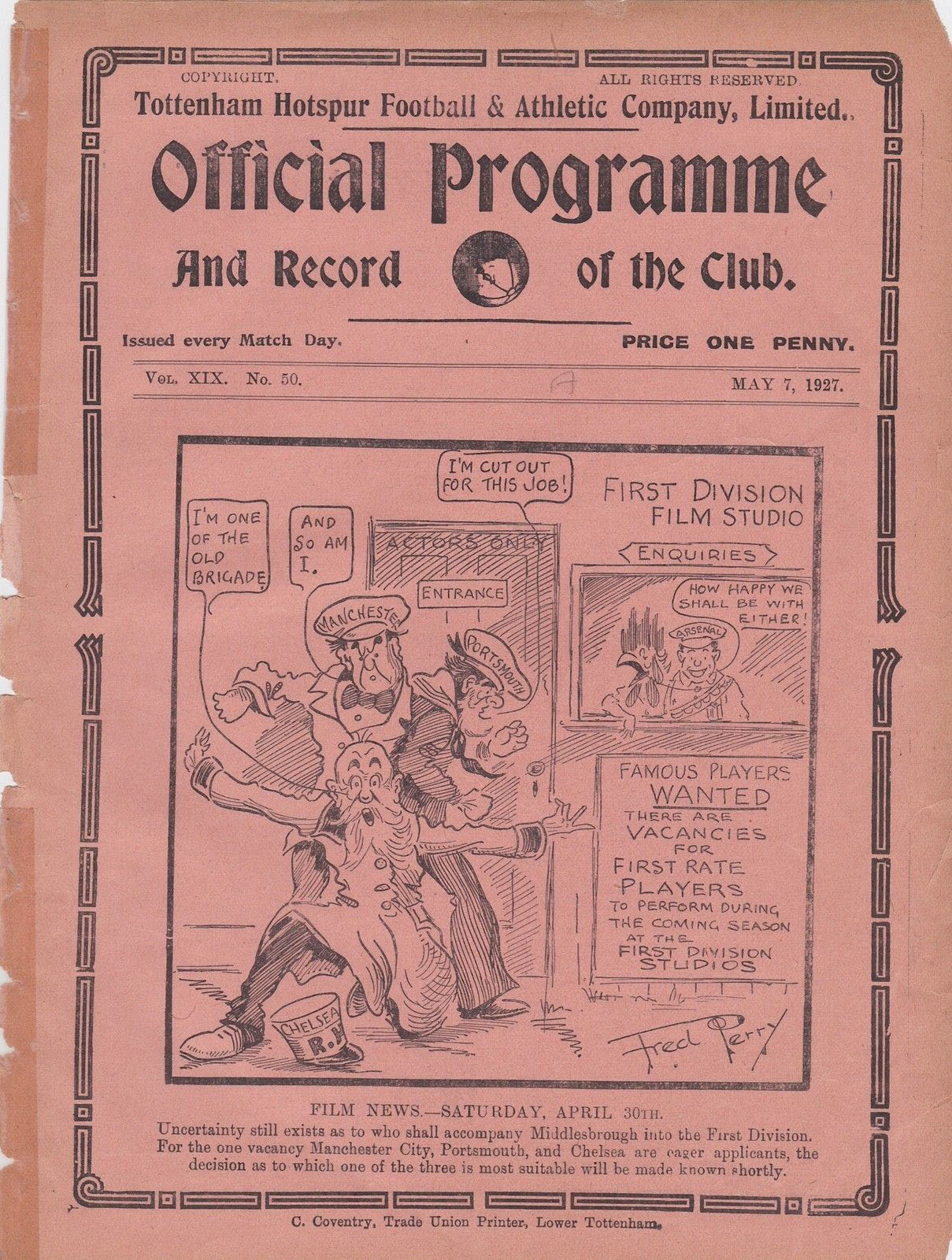 Tottenham Hotspur vs. Arsenal (May 7, 1927)