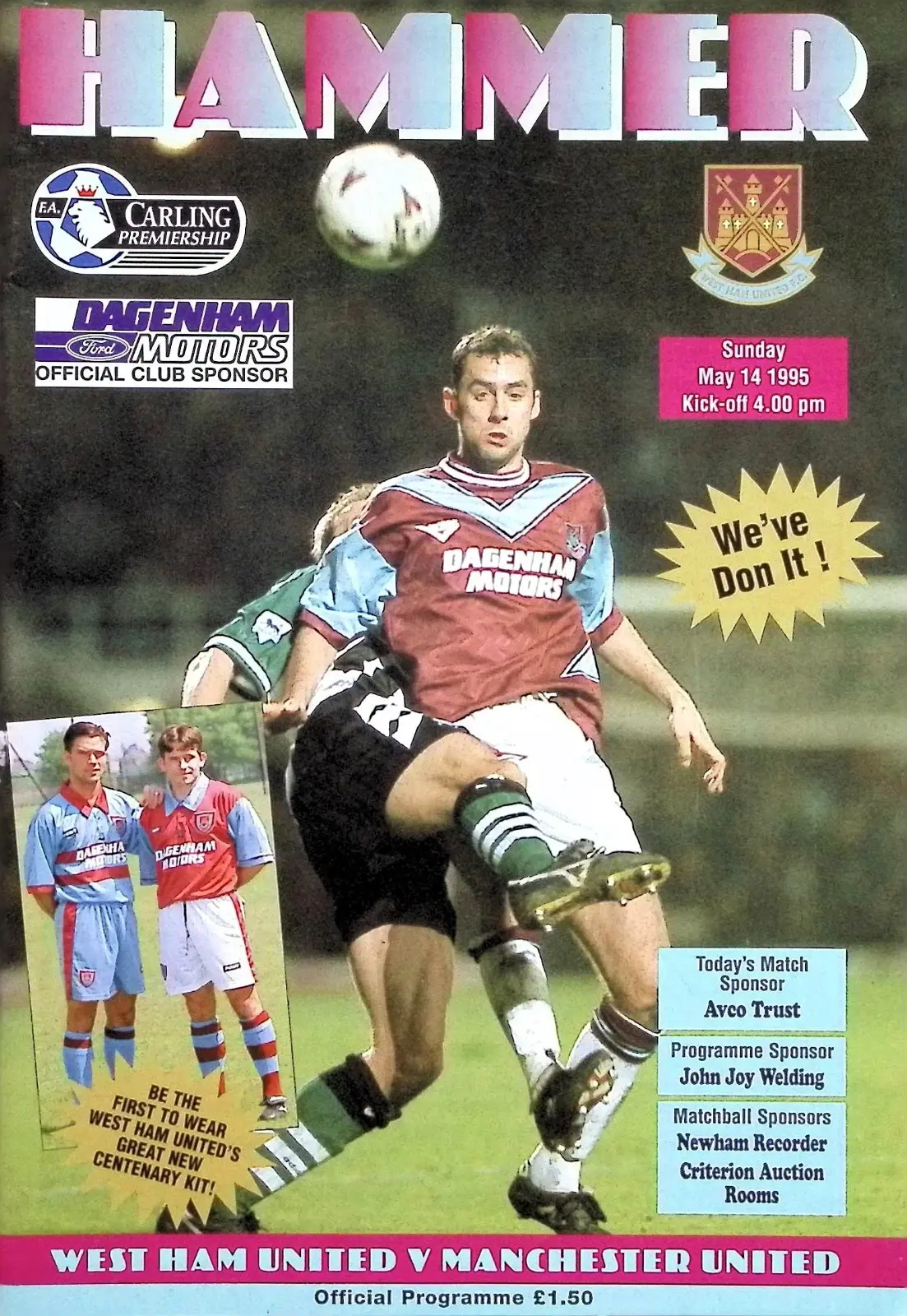 West Ham United vs. Manchester United (May 14, 1995)