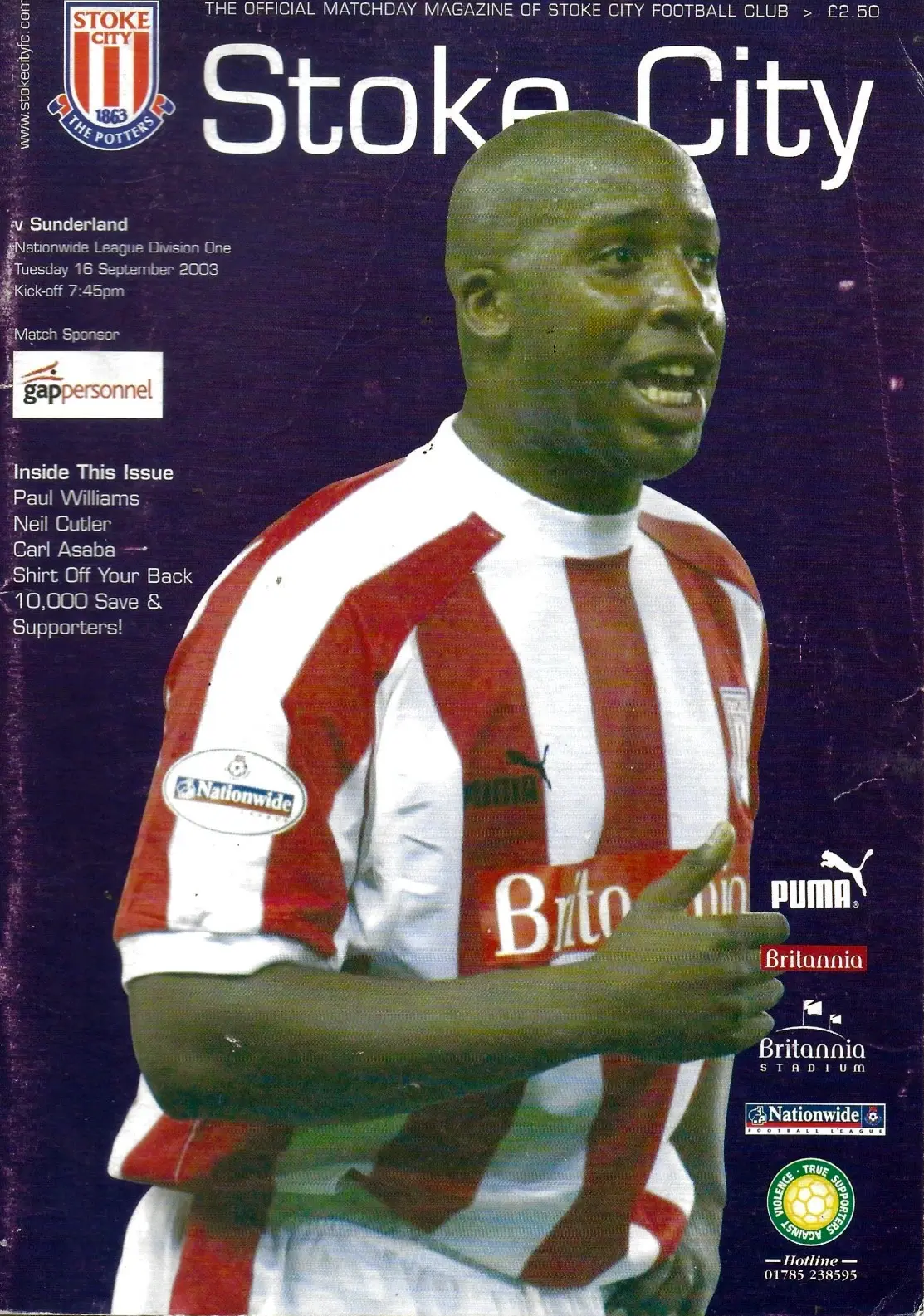 Stoke City vs. Sunderland (September 16, 2003)