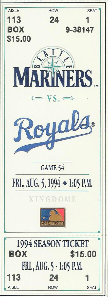 1994 Seattle Mariners ticket