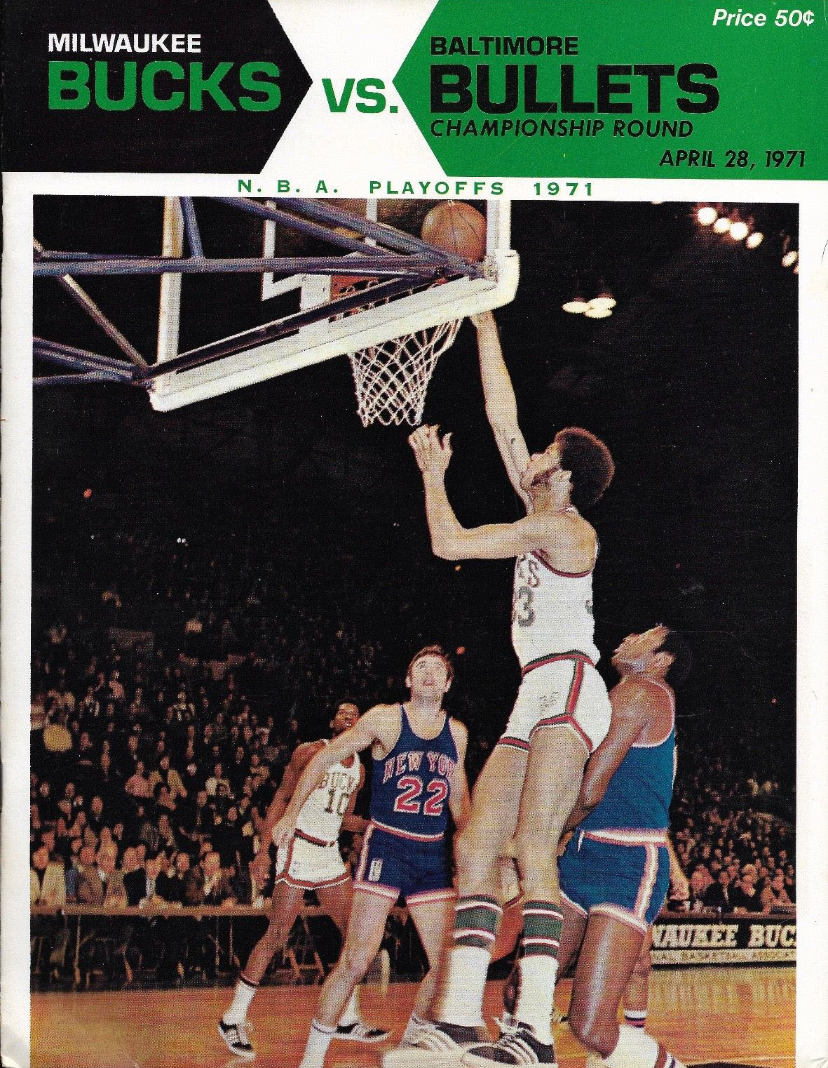 1971 Milwaukee Bucks playoff program