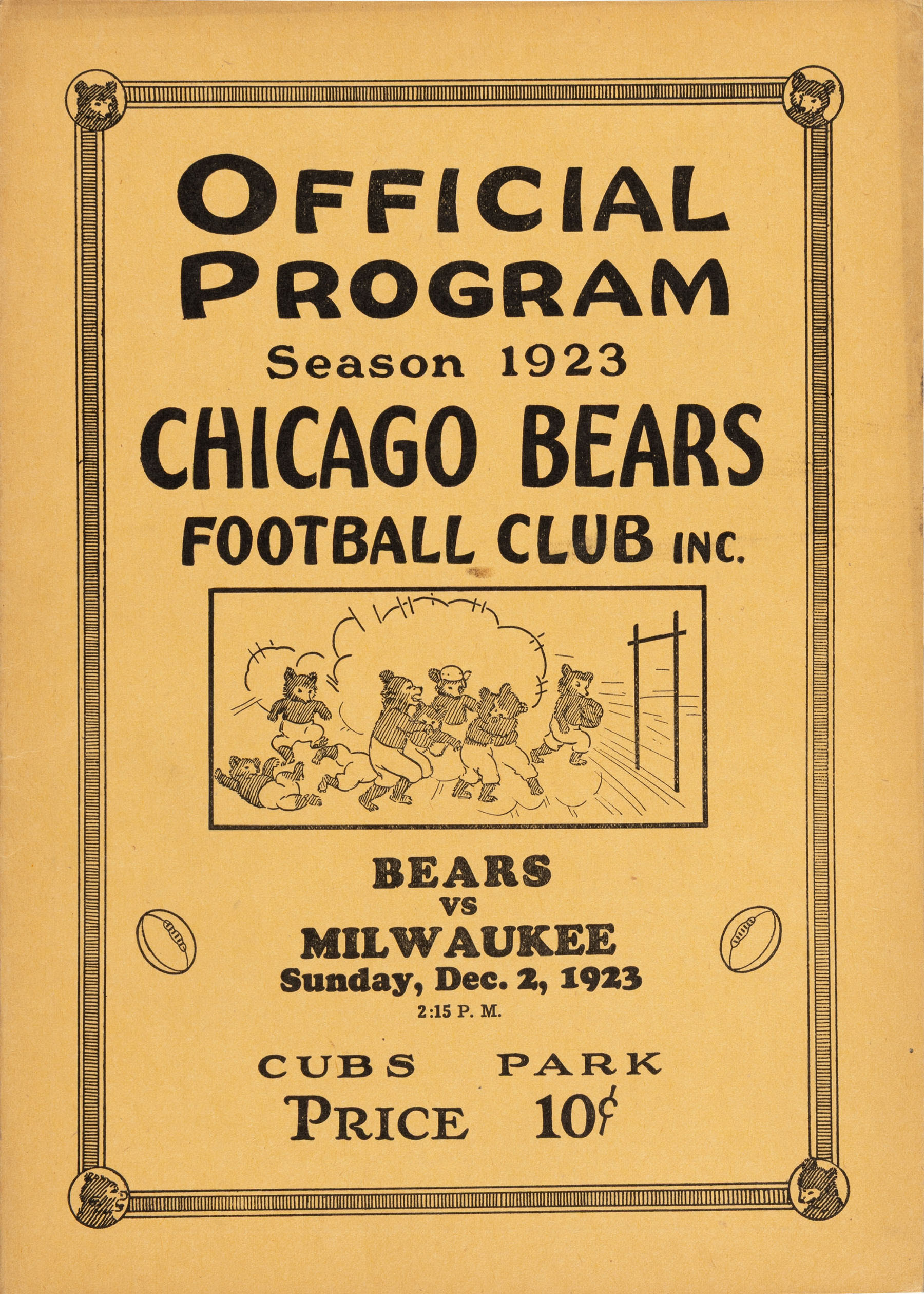 Chicago Bears vs. Milwaukee Badgers (December 2, 1923)