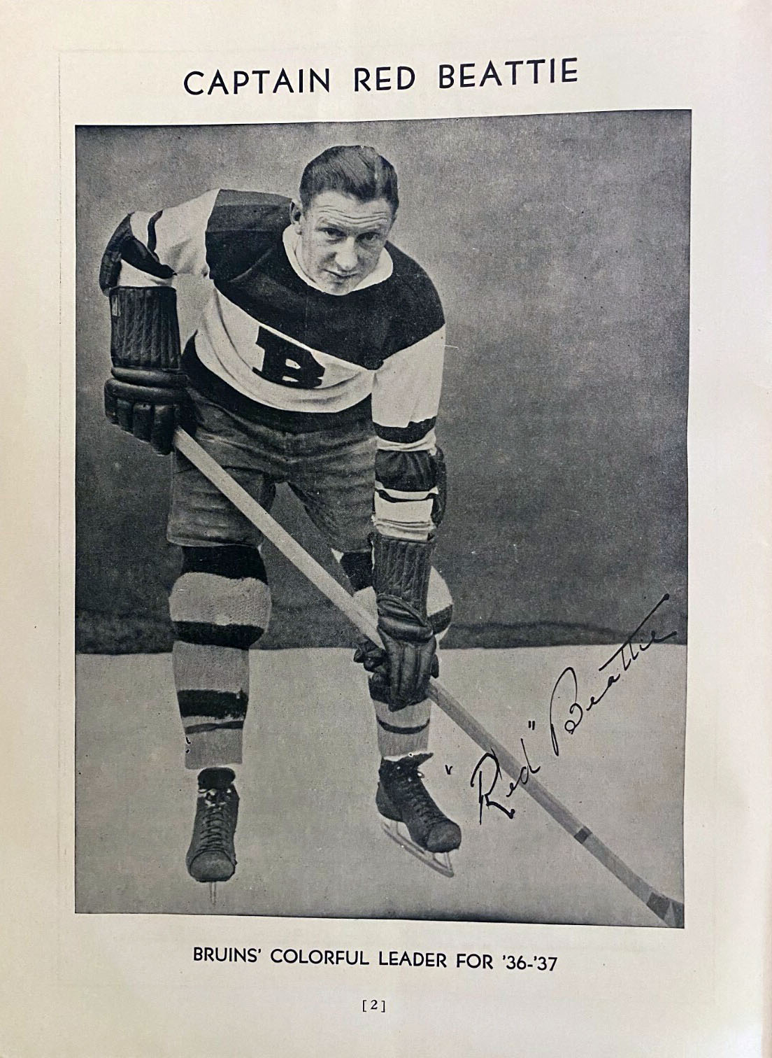1936-37 Boston Bruins Program Pages