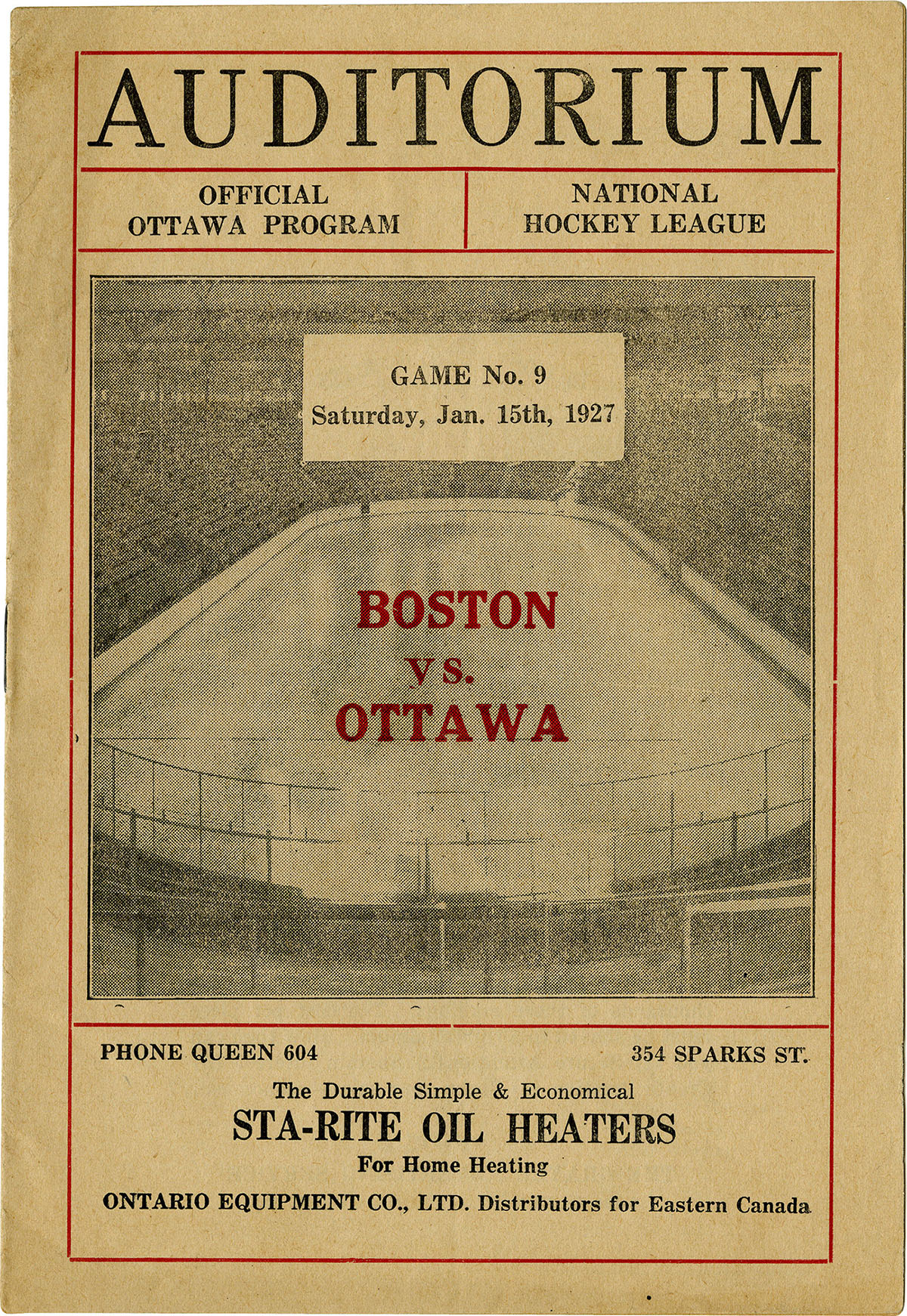 1926-27 Ottawa Senators program
