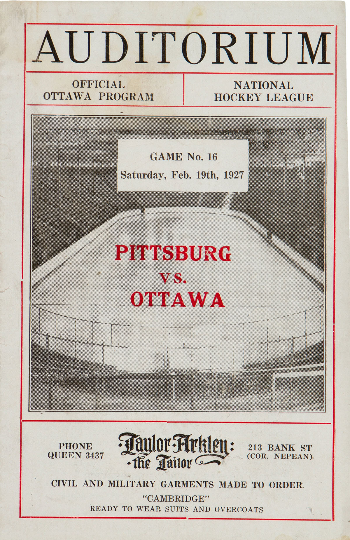 1926-27 Ottawa Senators program