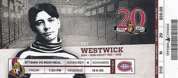 2011-12 Ottawa Senators ticket