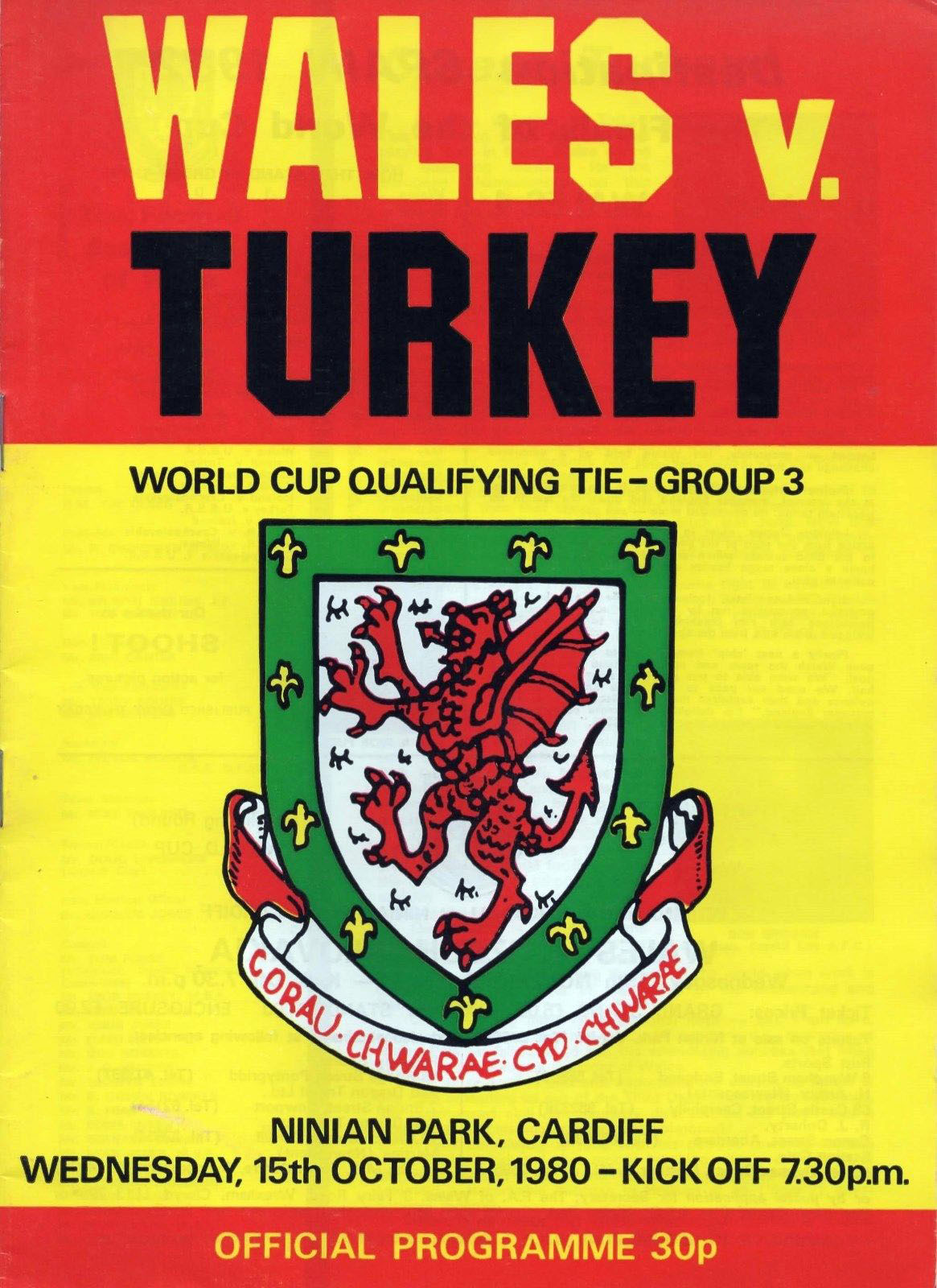 Wales vs. Turkey (October 15, 1980)