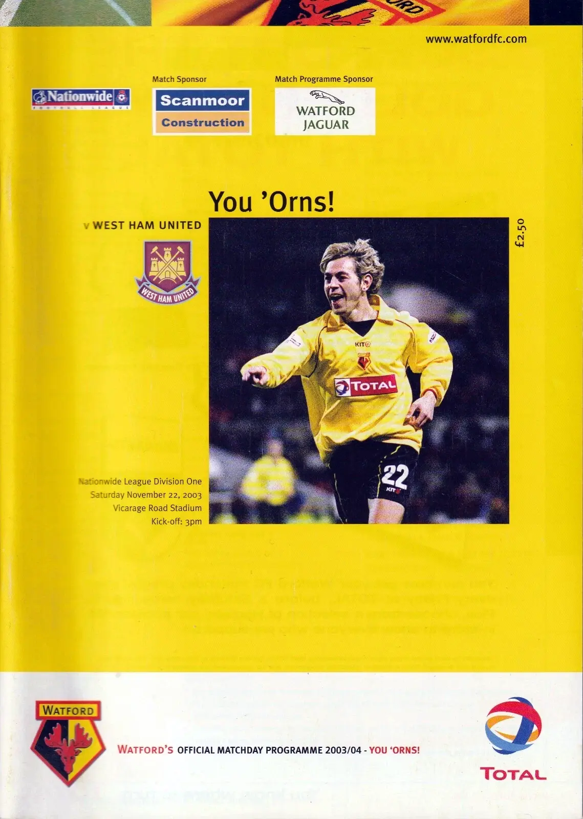 Watford vs. West Ham United (November 22, 2003)