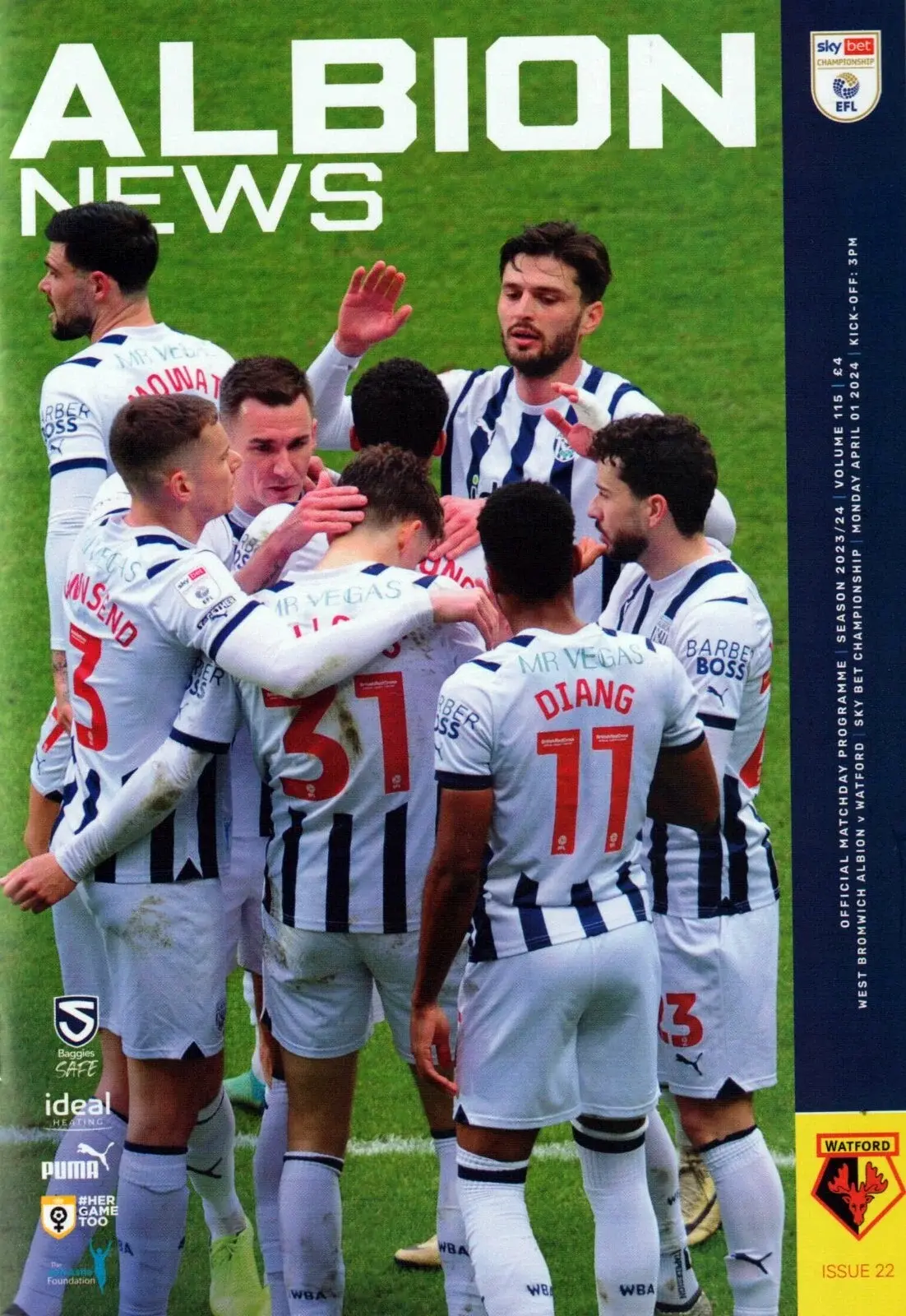 West Bromwich Albion vs. Watford (April 1, 2024)