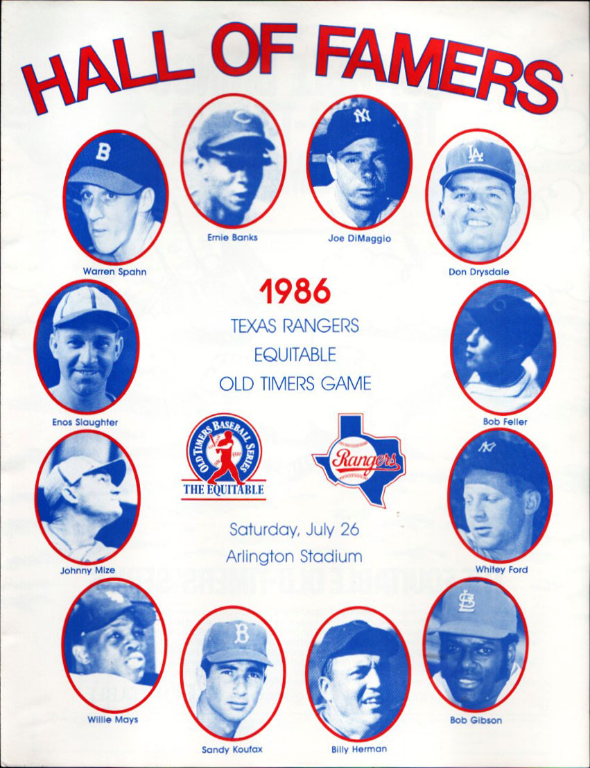 1986 Equitable Old-Timers' Game program