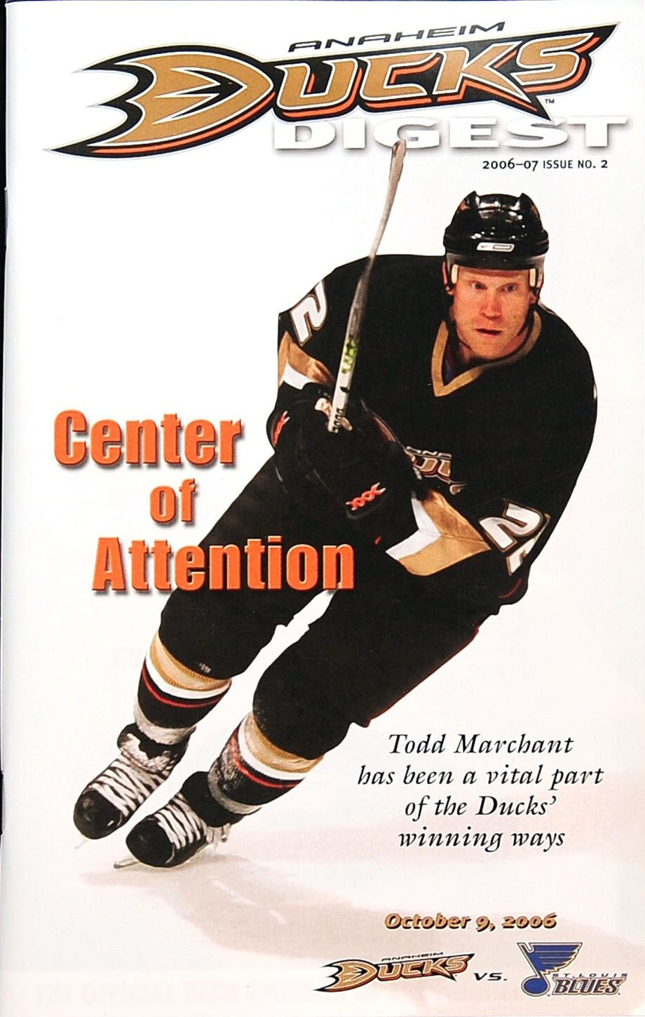 2006-07 Anaheim Ducks program