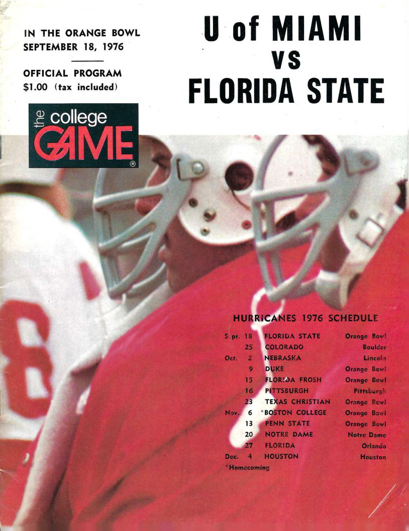 Miami Hurricanes vs. Florida State Seminoles (September 18, 1976)