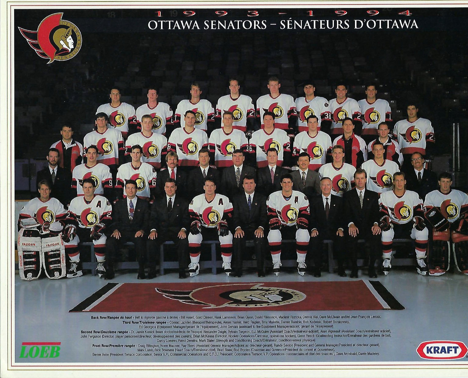 1993-94 Ottawa Senators Team Photo