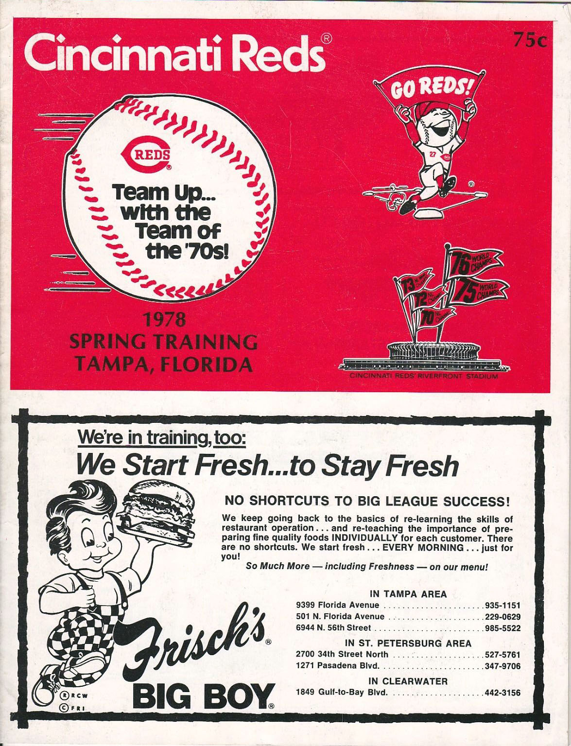 1978 Cincinnati Reds spring training program