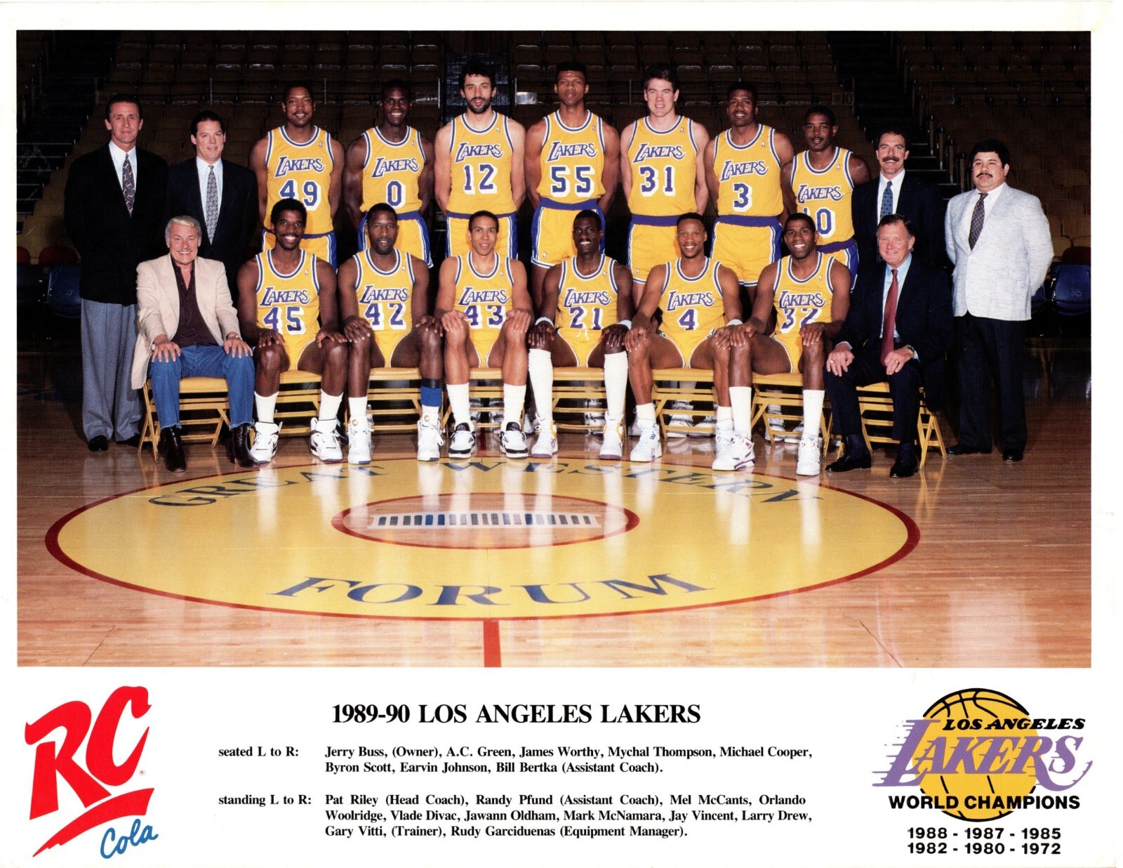 1989-90 Los Angeles Lakers Team Photo