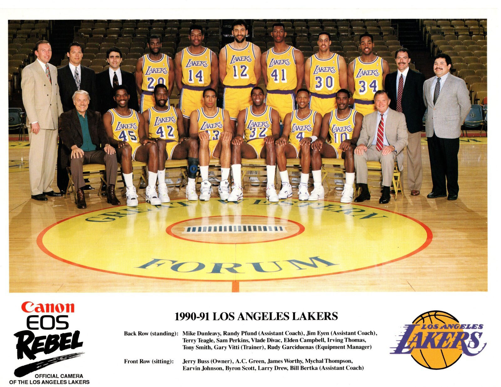 1990-91 Los Angeles Lakers Team Photo