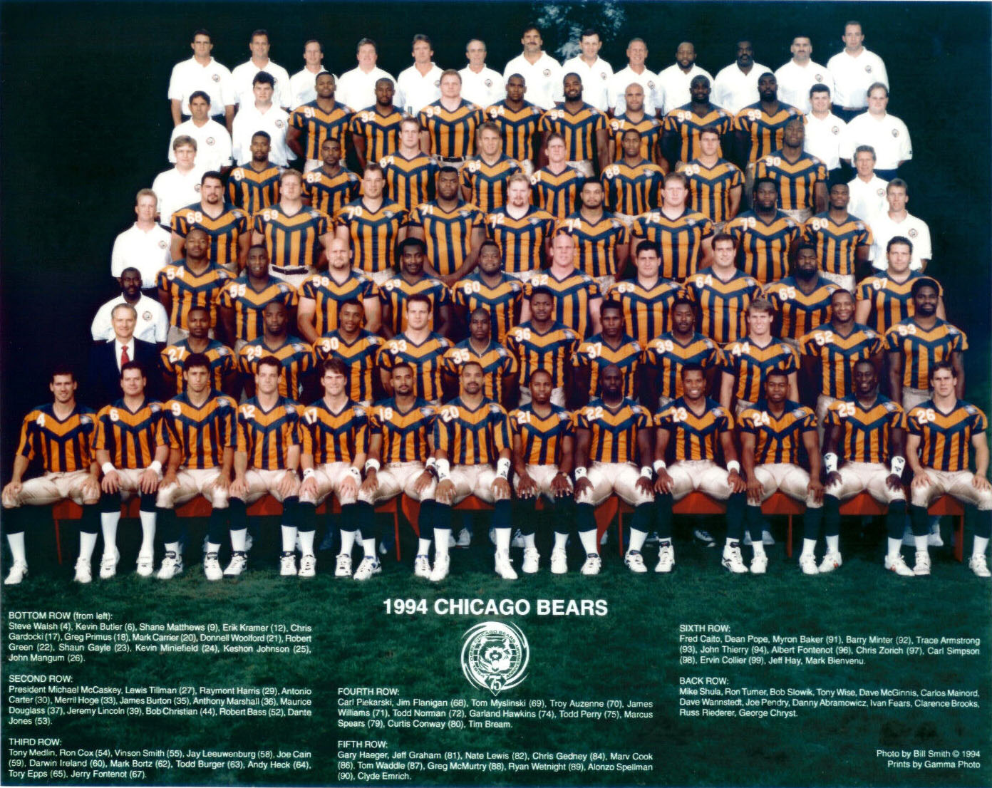 1994 Chicago Bears Team Photo