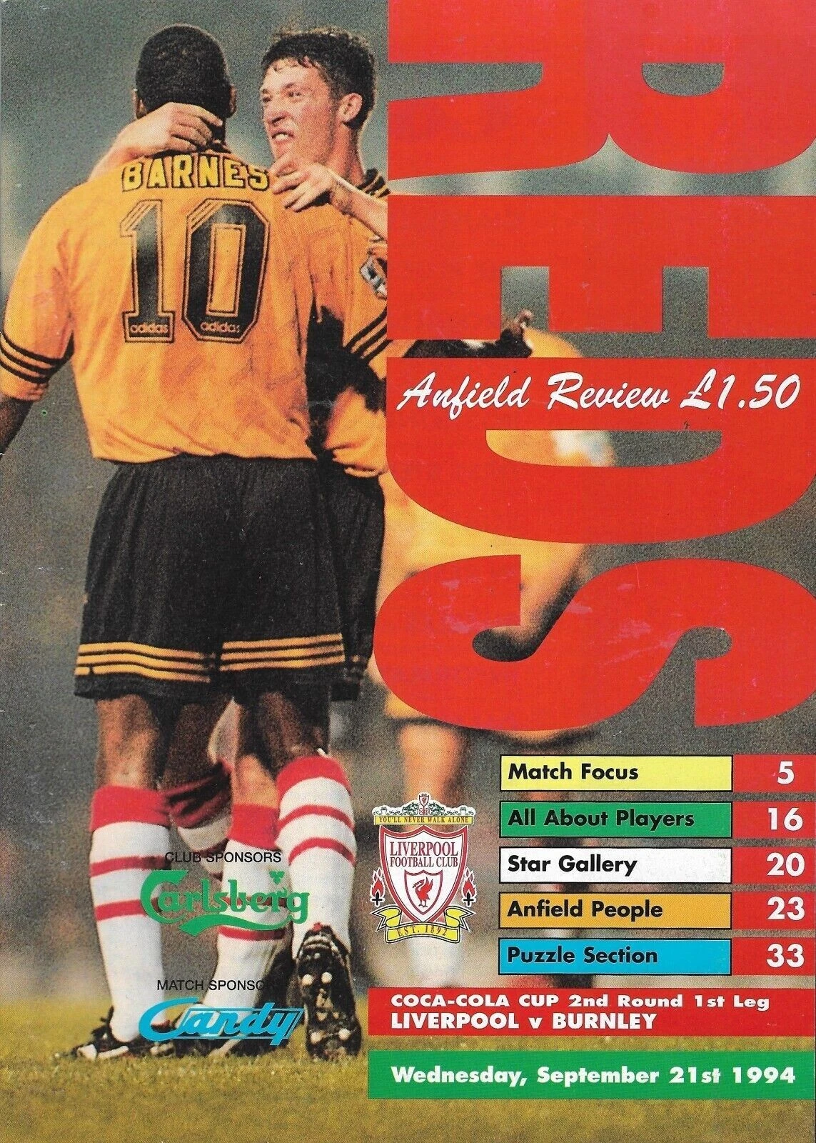 Liverpool vs. Burnley (September 21, 1994)