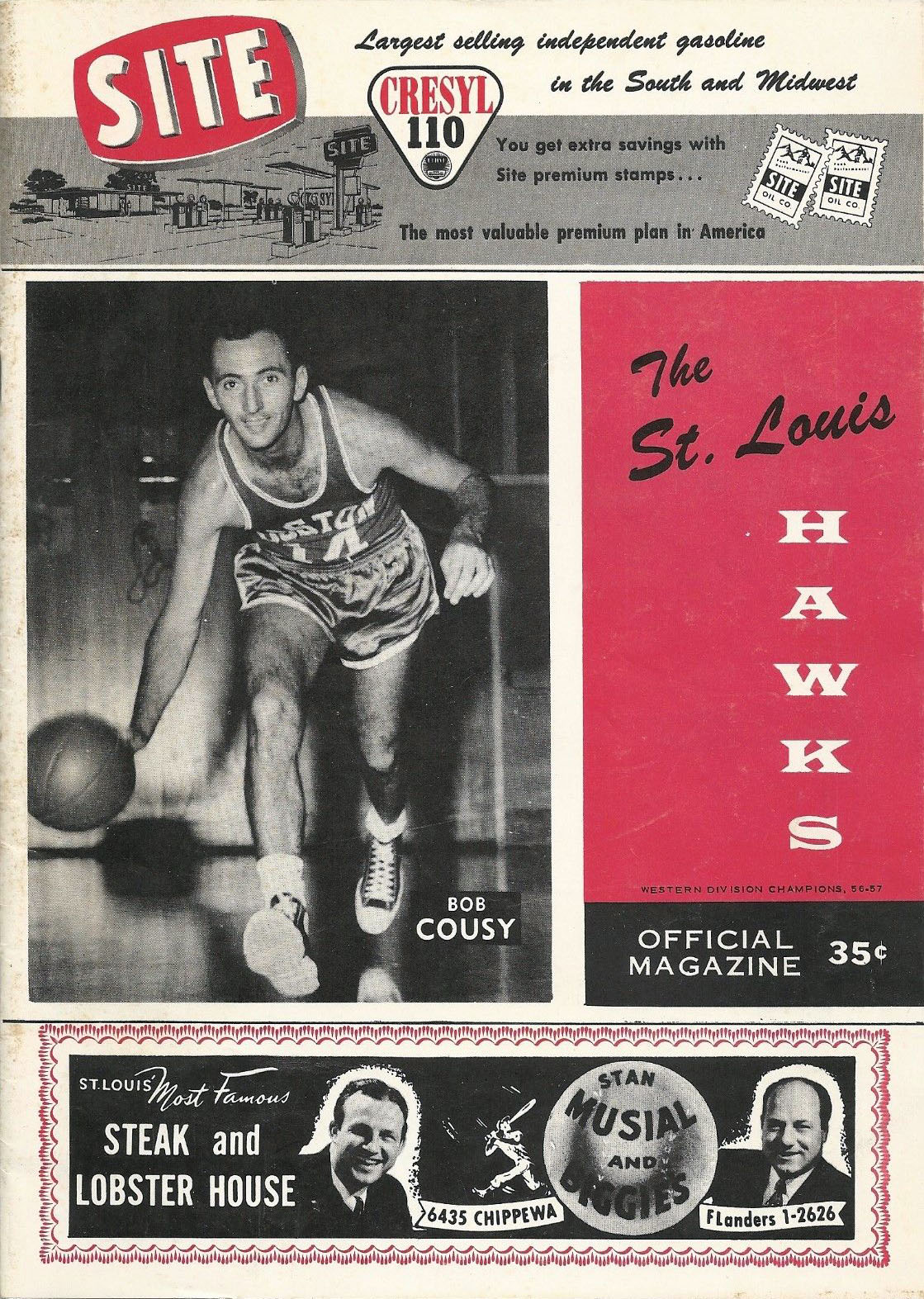 1958 St. Louis Hawks NBA Finals program