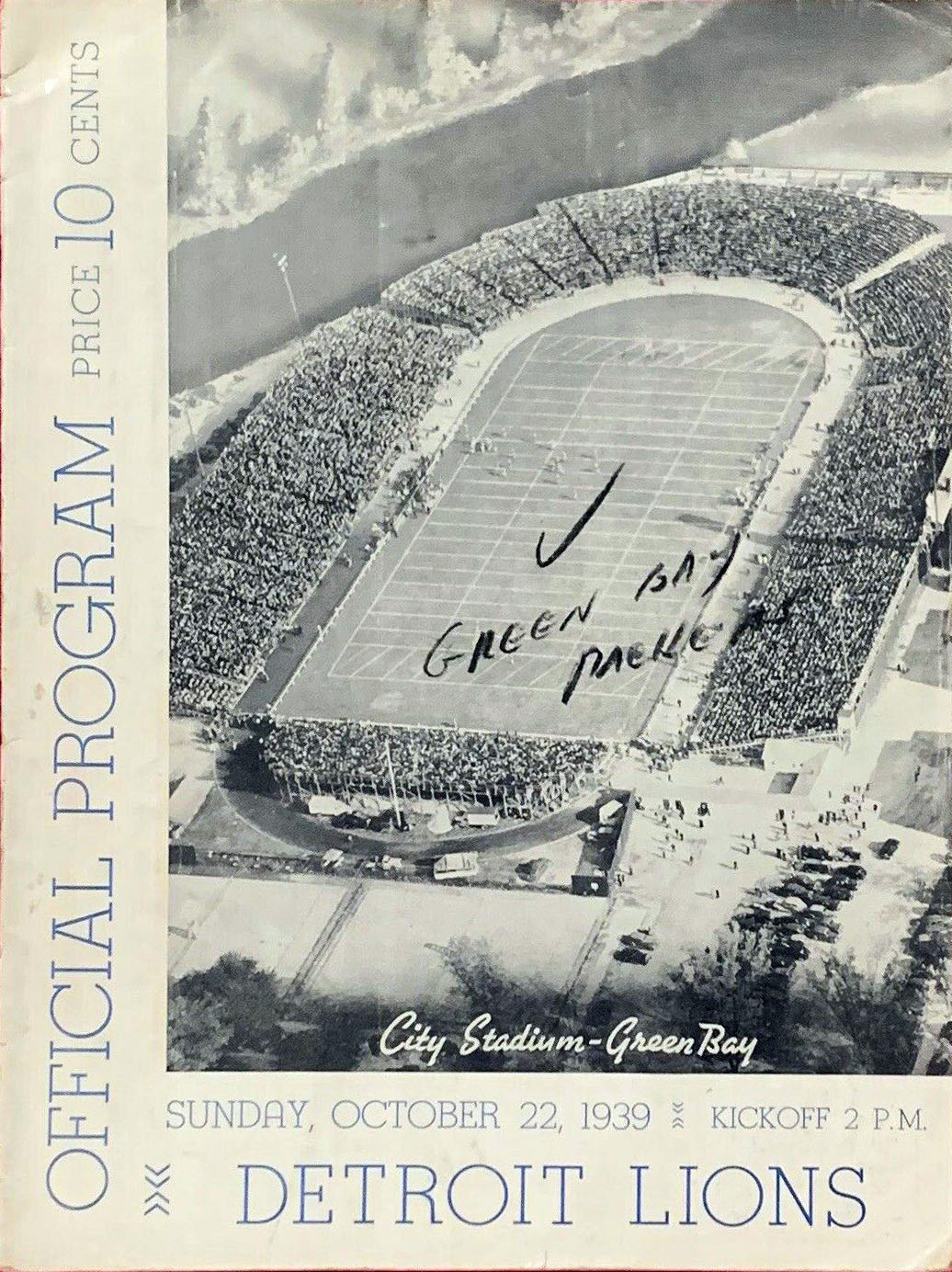 Green Bay Packers vs. Detroit Lions (October 22, 1939)