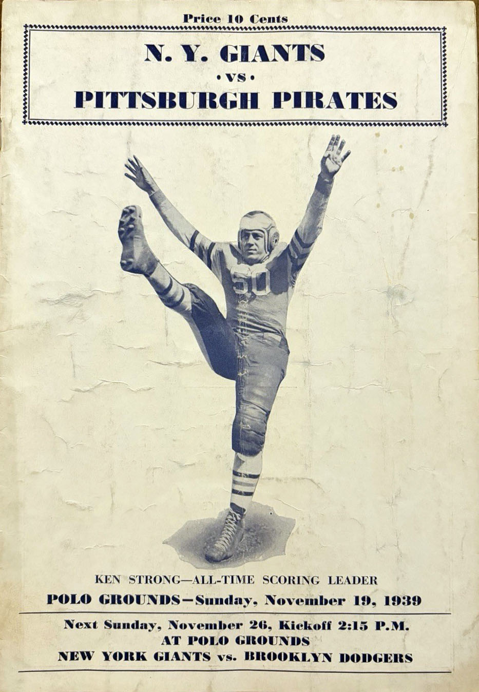 New York Giants vs. Pittsburgh Pirates (November 19, 1939)