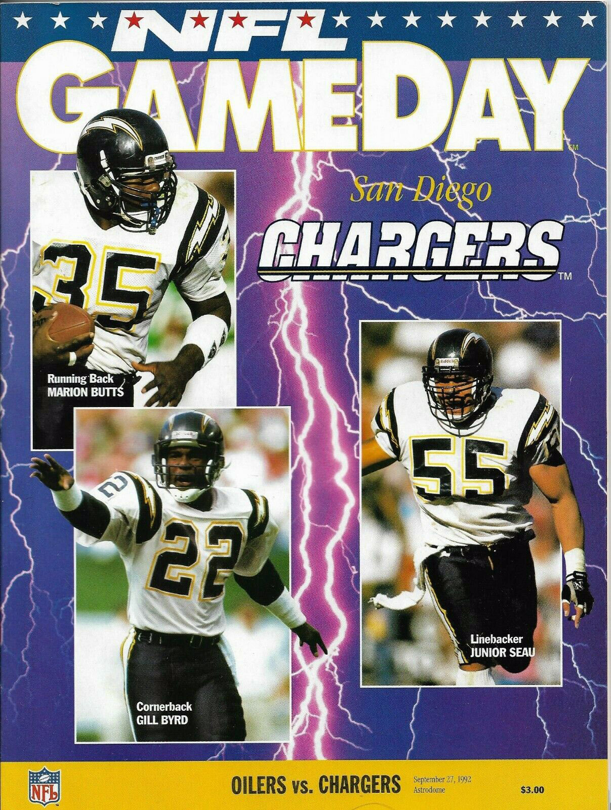 Houston Oilers vs. San Diego Chargers (September 27, 1992)