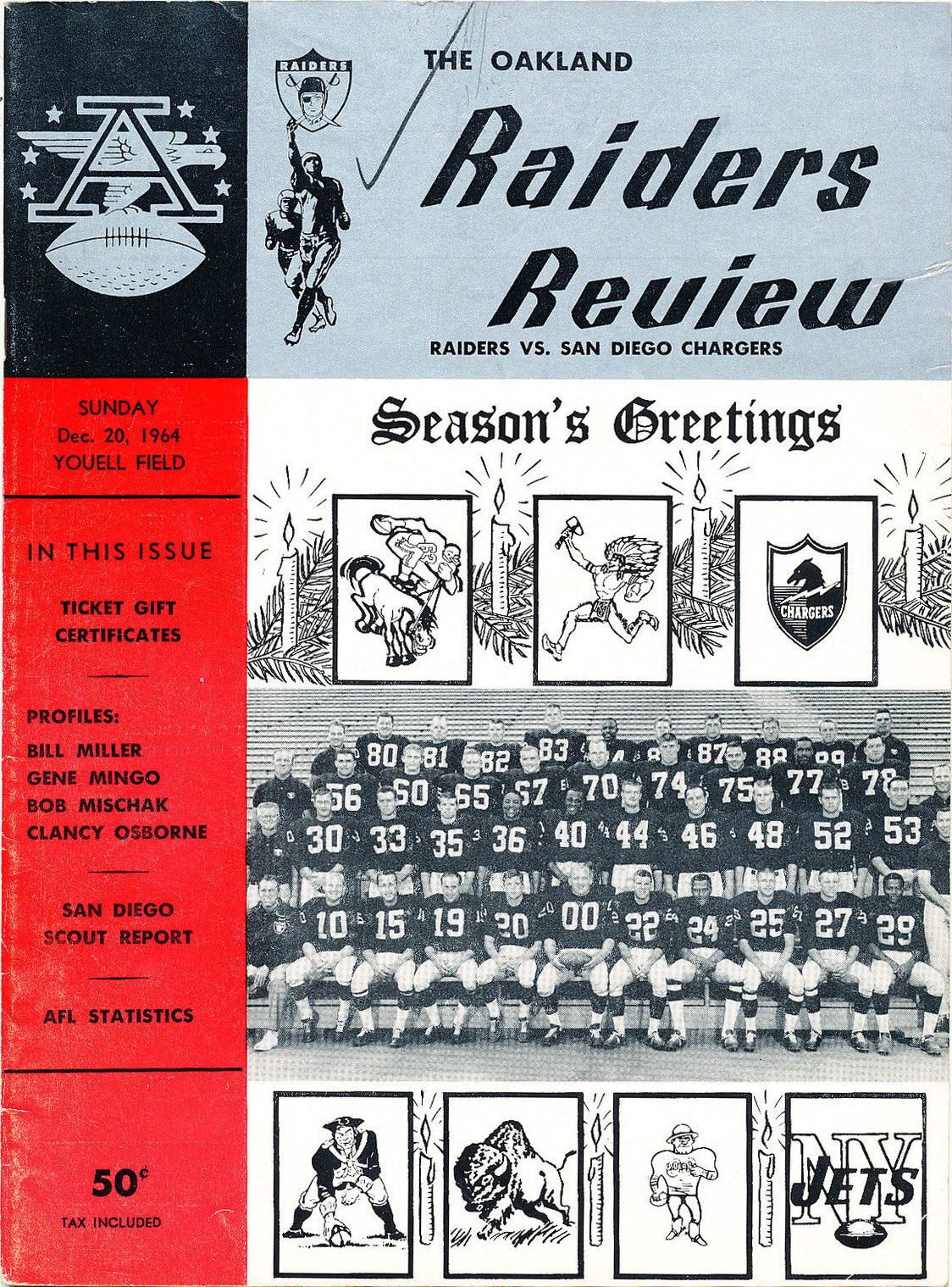 Oakland Raiders vs. San Diego Chargers (December 20, 1964)