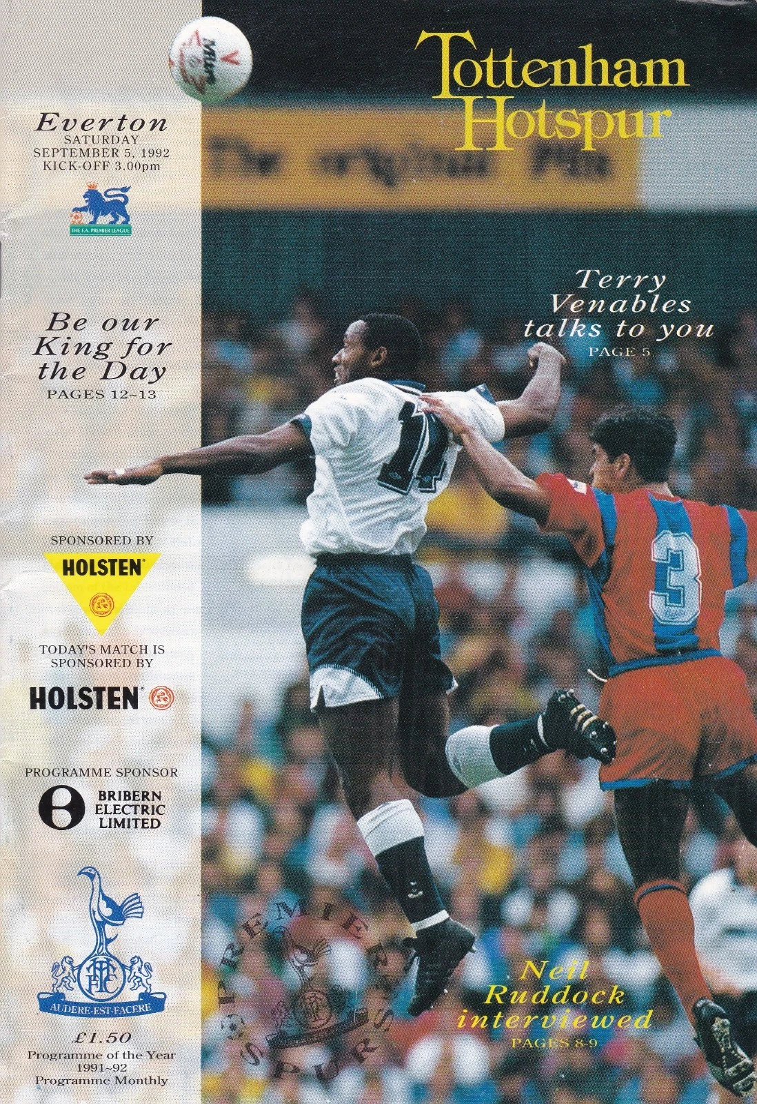 Tottenham Hotspur vs. Everton (September 5, 1992)
