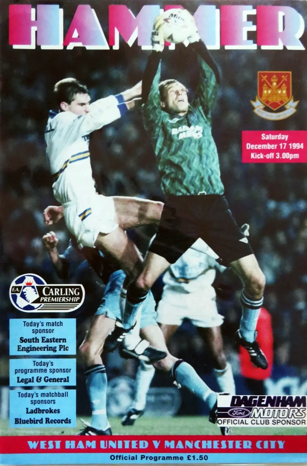 West Ham United vs. Manchester City (December 17, 1994)