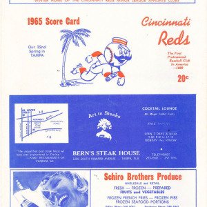 1965 Cincinnati Reds spring training program