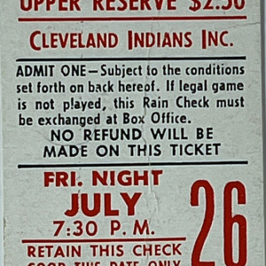 1963 Cleveland Indians ticket