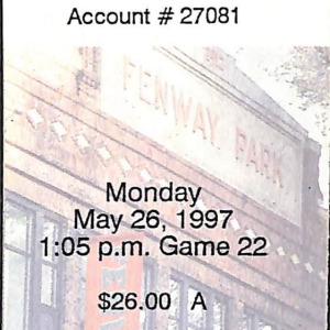 1997 Boston Red Sox ticket
