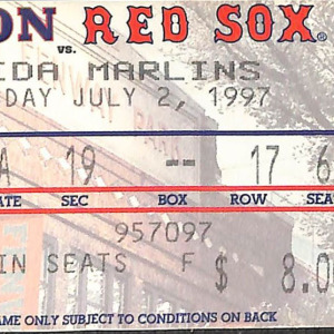 1997 Boston Red Sox ticket