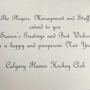 1980 Calgary Flames Christmas Card