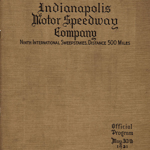 1921 Indianapolis 500 program