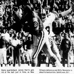1974 New Orleans Saints press photo (James Harris & Billy Newsome, 1974)